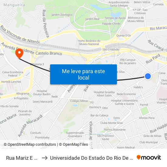 Rua Mariz E Barros | Iserj to Universidade Do Estado Do Rio De Janeiro - Campus Maracanã map