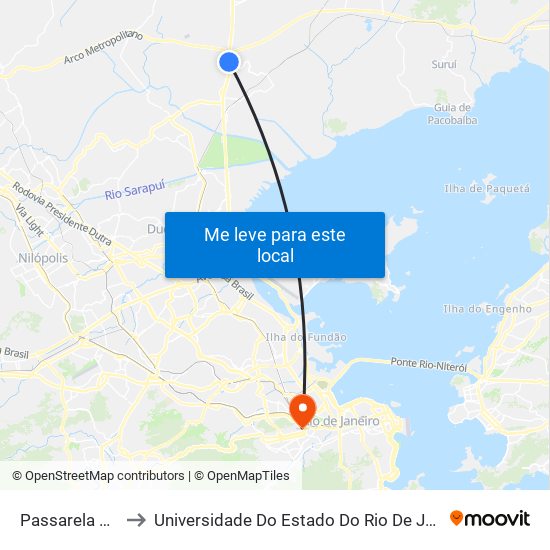 Passarela Da Figueira to Universidade Do Estado Do Rio De Janeiro - Campus Maracanã map