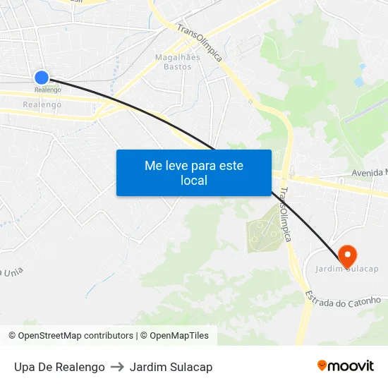 Upa De Realengo to Jardim Sulacap map