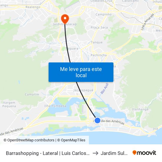 Barrashopping - Lateral | Luís Carlos Prestes to Jardim Sulacap map
