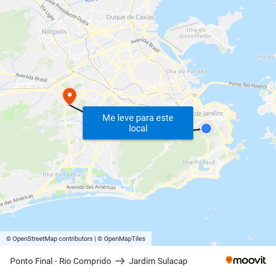 Ponto Final - Rio Comprido to Jardim Sulacap map