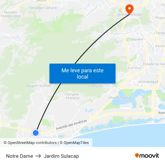 Notre Dame to Jardim Sulacap map