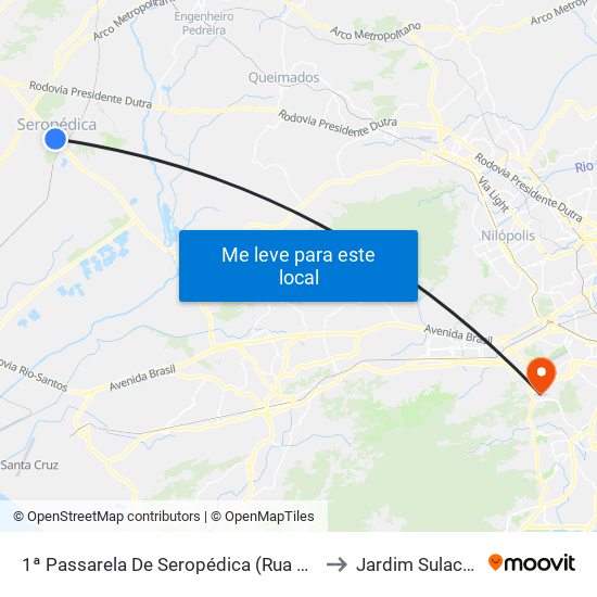 1ª Passarela De Seropédica (Rua 11) to Jardim Sulacap map