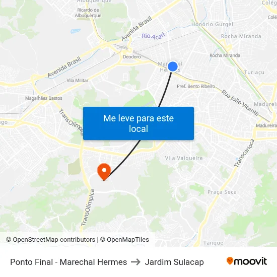 Ponto Final - Marechal Hermes to Jardim Sulacap map