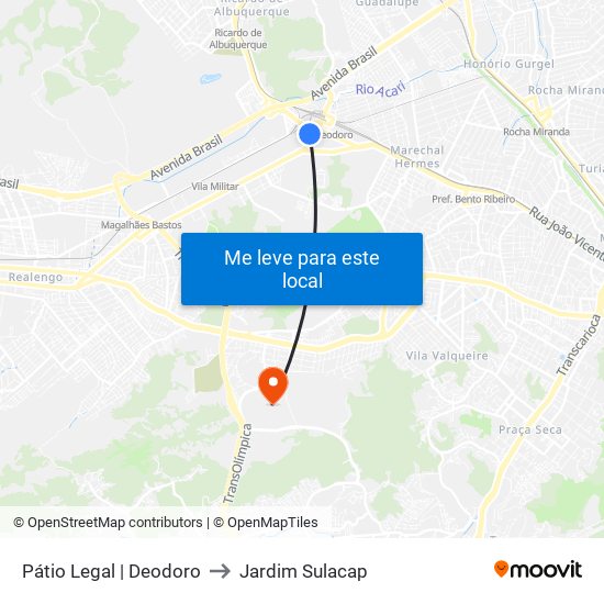 Pátio Legal | Deodoro to Jardim Sulacap map