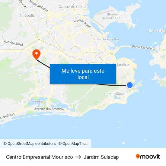 Centro Empresarial Mourisco to Jardim Sulacap map