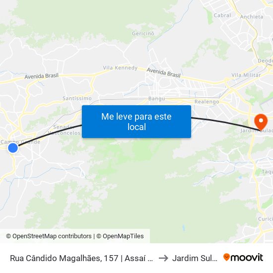 Rua Cândido Magalhães, 157 | Assaí Atacadista to Jardim Sulacap map