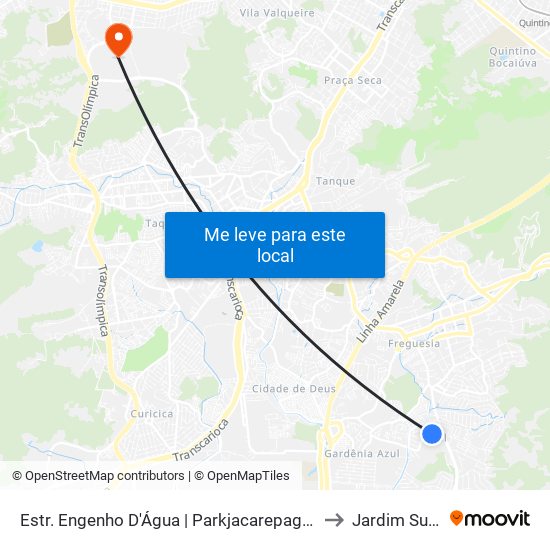 Estr. Engenho D'Água | Parkjacarepaguá (Acesso 2) to Jardim Sulacap map