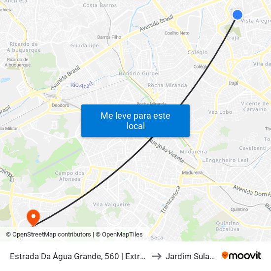 Estrada Da Água Grande, 560 | Extra Irajá to Jardim Sulacap map