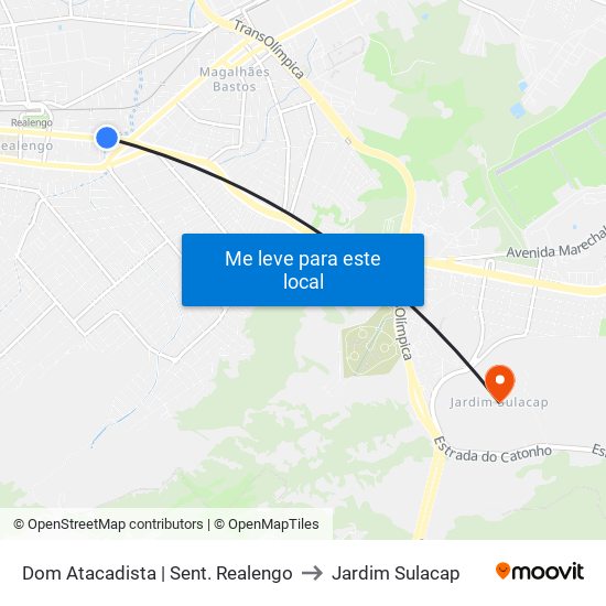 Dom Atacadista | Sent. Realengo to Jardim Sulacap map