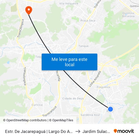 Estr. De Jacarepaguá | Largo Do Anil to Jardim Sulacap map