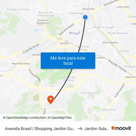 Avenida Brasil | Shopping Jardim Guadalupe to Jardim Sulacap map