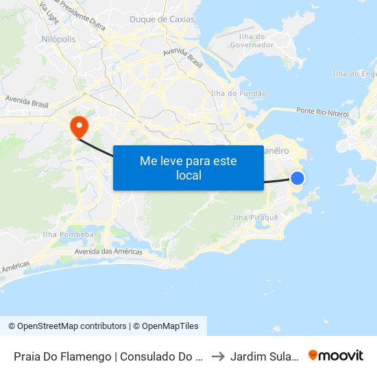 Praia Do Flamengo | Consulado Do Japão to Jardim Sulacap map