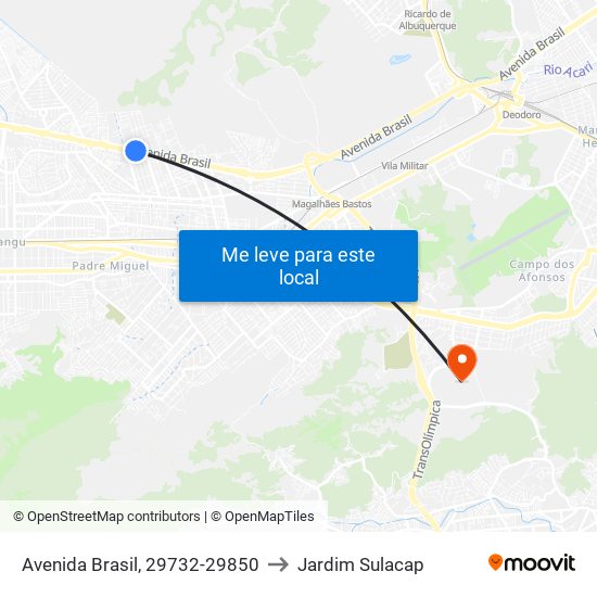 Avenida Brasil, 29732-29850 to Jardim Sulacap map