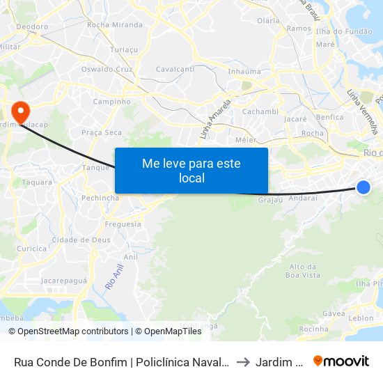 Rua Conde De Bonfim | Policlínica Naval Nossa Senhora Da Glória to Jardim Sulacap map