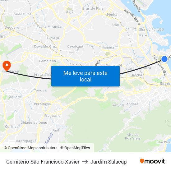 Cemitério São Francisco Xavier to Jardim Sulacap map