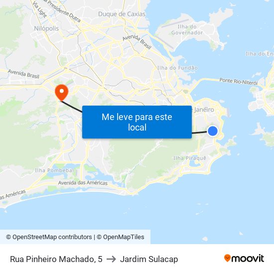 Rua Pinheiro Machado, 5 to Jardim Sulacap map