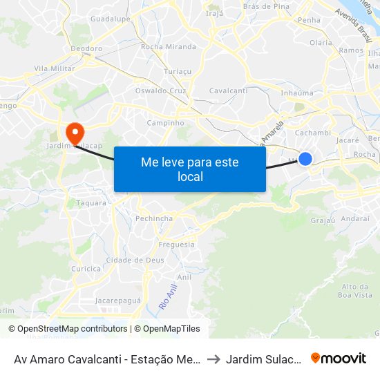 Av Amaro Cavalcanti - Estação Meier to Jardim Sulacap map