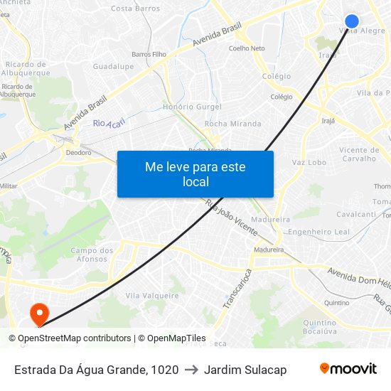 Estrada Da Água Grande, 1020 to Jardim Sulacap map