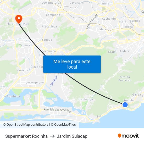 Supermarket Rocinha to Jardim Sulacap map