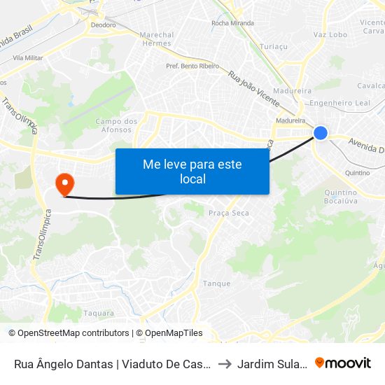 Rua Ângelo Dantas | Viaduto De Cascadura to Jardim Sulacap map