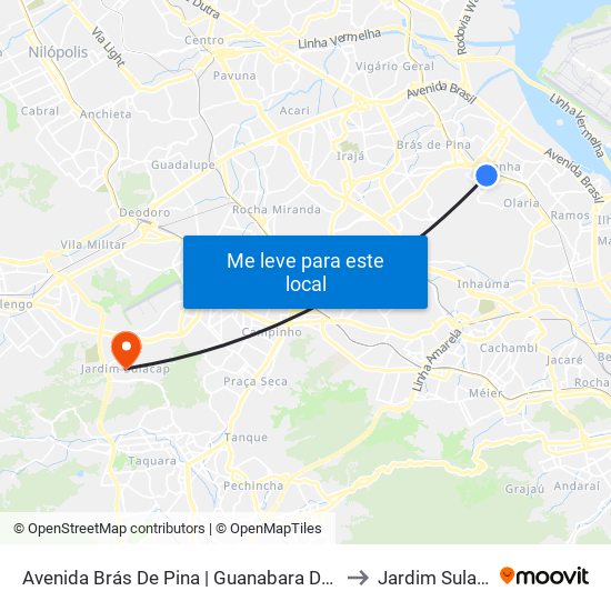 Avenida Brás De Pina | Guanabara Da Penha to Jardim Sulacap map