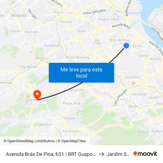 Avenida Brás De Pina, 631 | BRT Guaporé (Sentido Penha) to Jardim Sulacap map