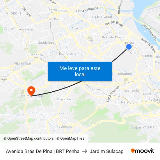 Avenida Brás De Pina | BRT Penha to Jardim Sulacap map