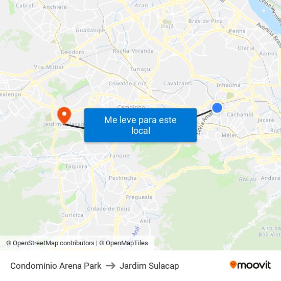 Condomínio Arena Park to Jardim Sulacap map