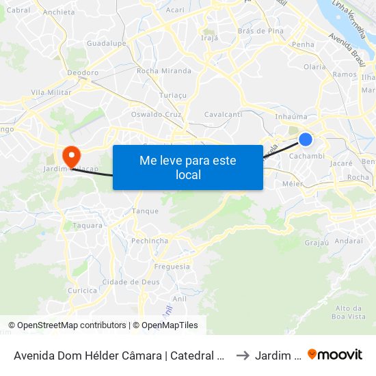 Avenida Dom Hélder Câmara | Catedral Mundial Da Fé (Sentido Benfica) to Jardim Sulacap map