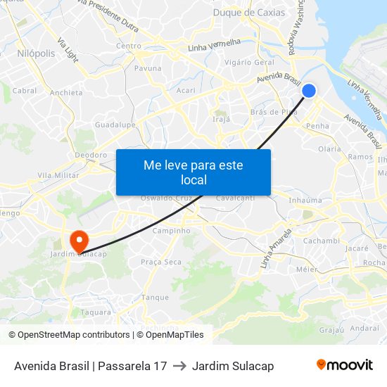 Avenida Brasil | Passarela 17 to Jardim Sulacap map