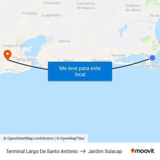 Terminal Largo De Santo Antônio to Jardim Sulacap map