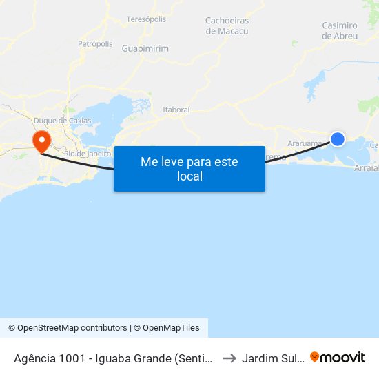 Agência 1001 - Iguaba Grande (Sentido Cabo Frio) to Jardim Sulacap map