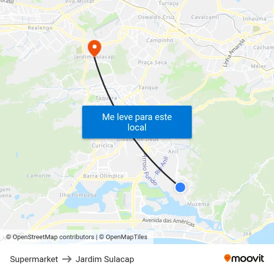 Supermarket to Jardim Sulacap map