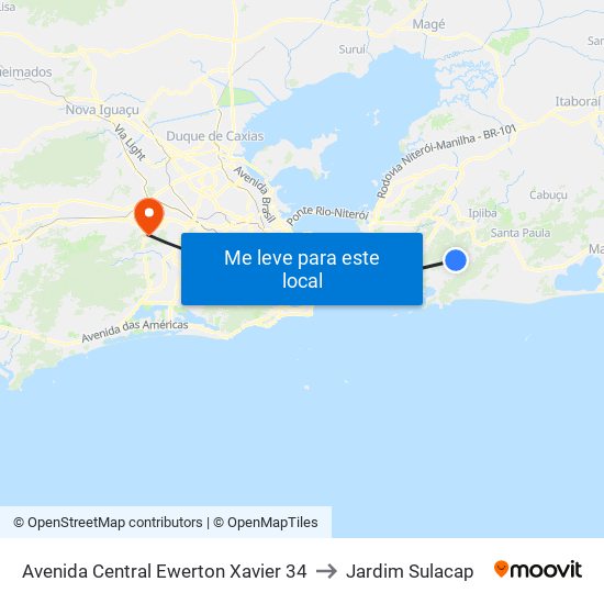 Avenida Central Ewerton Xavier 34 to Jardim Sulacap map
