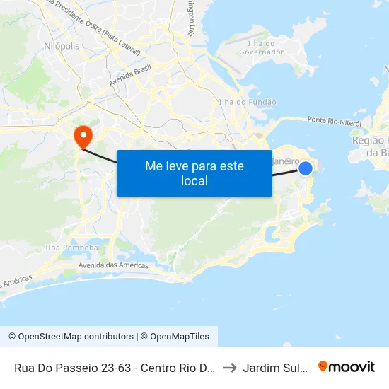 Rua Do Passeio 23-63 - Centro Rio De Janeiro to Jardim Sulacap map