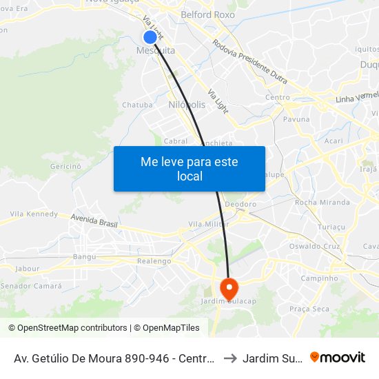 Av. Getúlio De Moura 890-946 - Centro Nova Iguaçu to Jardim Sulacap map