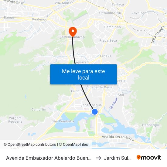 Avenida Embaixador Abelardo Bueno, 24280 to Jardim Sulacap map