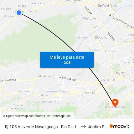 Rj-105 Valverde Nova Iguaçu - Rio De Janeiro 26290 Brasil to Jardim Sulacap map