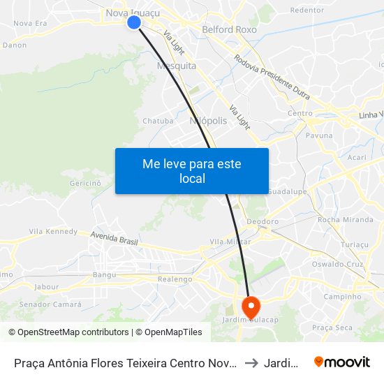 Praça Antônia Flores Teixeira Centro Nova Iguaçu - Rio De Janeiro 26201 Brasil to Jardim Sulacap map