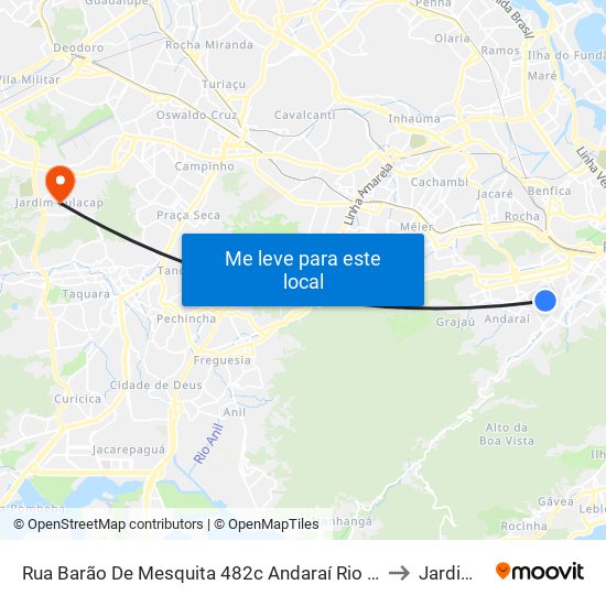 Rua Barão De Mesquita 482c Andaraí Rio De Janeiro - Rio De Janeiro 20540 Brasil to Jardim Sulacap map