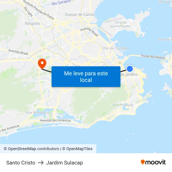 Santo Cristo to Jardim Sulacap map