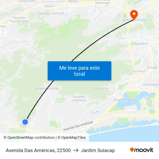 Avenida Das Américas, 22500 to Jardim Sulacap map