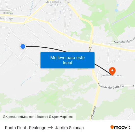 Ponto Final - Realengo to Jardim Sulacap map