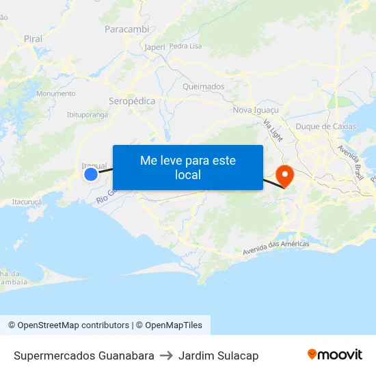 Supermercados Guanabara to Jardim Sulacap map