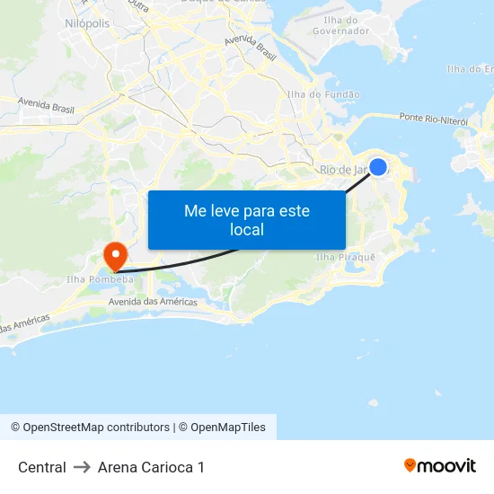 Central to Arena Carioca 1 map