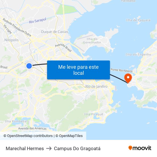 Marechal Hermes to Campus Do Gragoatá map