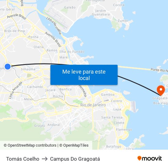 Tomás Coelho to Campus Do Gragoatá map