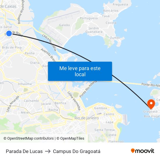 Parada De Lucas to Campus Do Gragoatá map