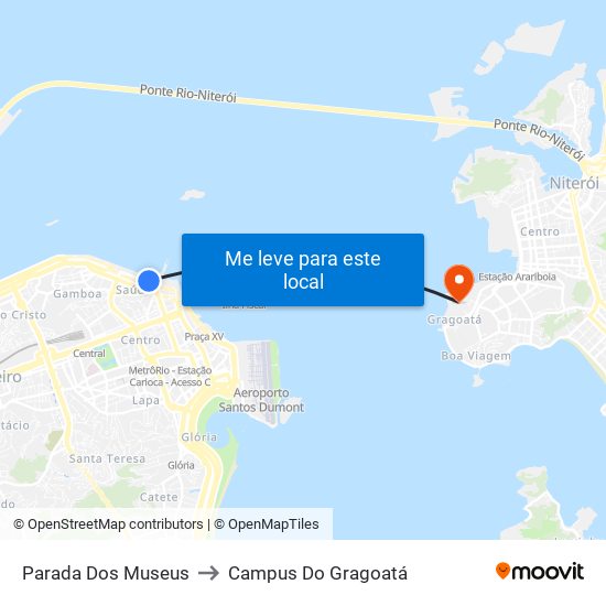 Parada Dos Museus to Campus Do Gragoatá map